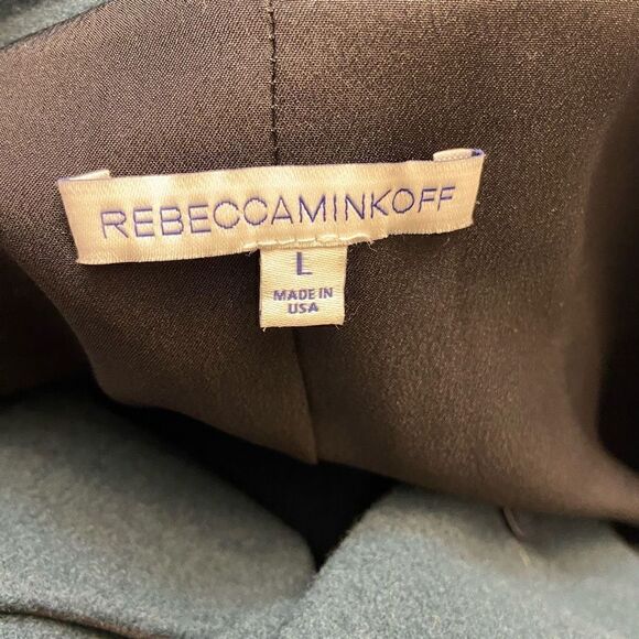 Rebecca Minkoff Virgin Wool Blend Teal Green Mid Length Peacoat Large - Picture 3 of 5